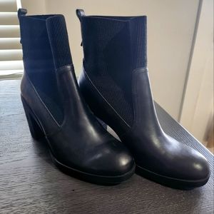 Black mid calf boots